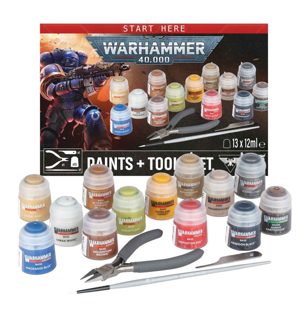 warhammer 40000: 40k paints + tools (english)